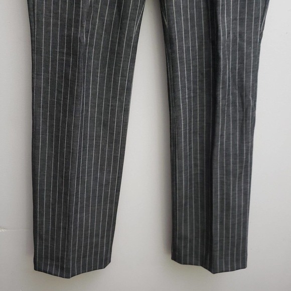 Express Editor Barely Boot Low Rise Dress Pants 2 Gray White Stripes Stretch - Picture 4 of 9